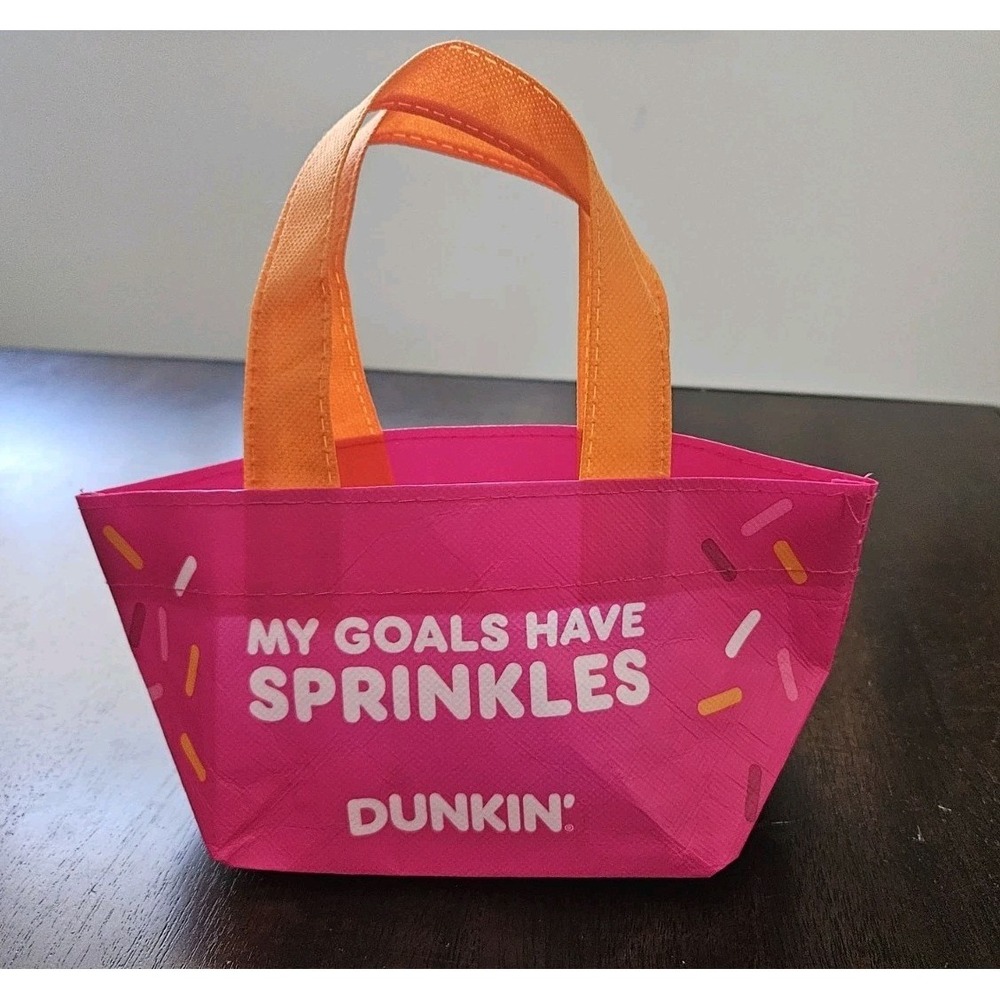 Dunkin Mini Tote Bag Pink 2026 Limited Edition Rare Dunkin Donuts Coffee - Picture 2 of 5